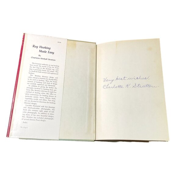 VTG RUG HOOKING MADE EASY BOOK 1955 CHARLOTTE KIM BALL STRATTON SIGNED ILLUST - Picture 3 of 8